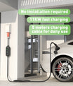 11KW EV-laadstation, 16A 3 fase Type 2 mobiele lader voor elektrische voertuigen, CEE 16A stekker, 5 meter kabel EVSE Wanddoos