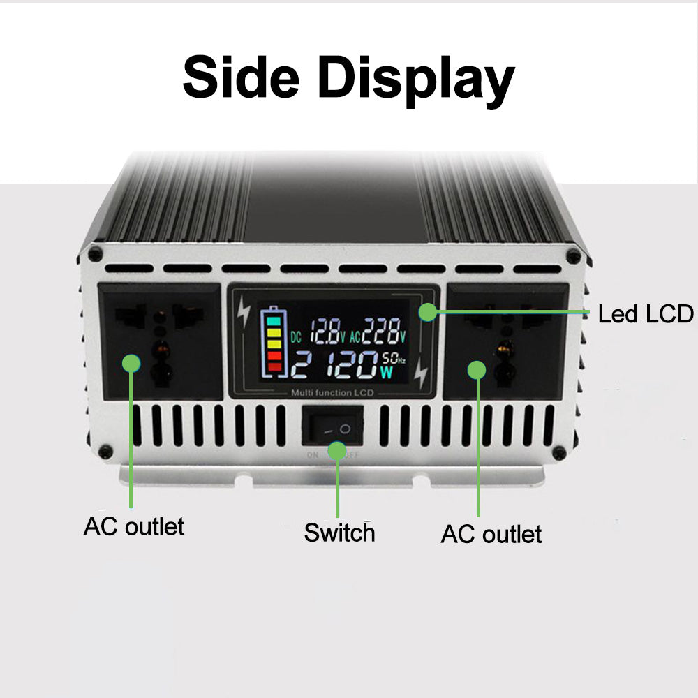 Inversor de potência portátil 3000W 4000W 5000W 6000W 8000W Inversor de onda sinusoidal pura DC 24V para AC 110V 220V Conversor de tensão solar para automóvel