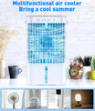 Condizionatore mobile 4 in 1, mini raffreddatore d'aria a risparmio energetico con grande serbatoio d'acqua (1200 ml), raffreddamento ad evaporazione a 3 livelli, LED a 7 colori, timer e bassa rumorosità per ufficio a casa e camera da letto