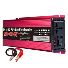 Inverter 12 V til 220 V, 1000 W til 3000 W DC-AC-inverter med EU-stik til biler, lastbiler, camping og husholdningsapparater