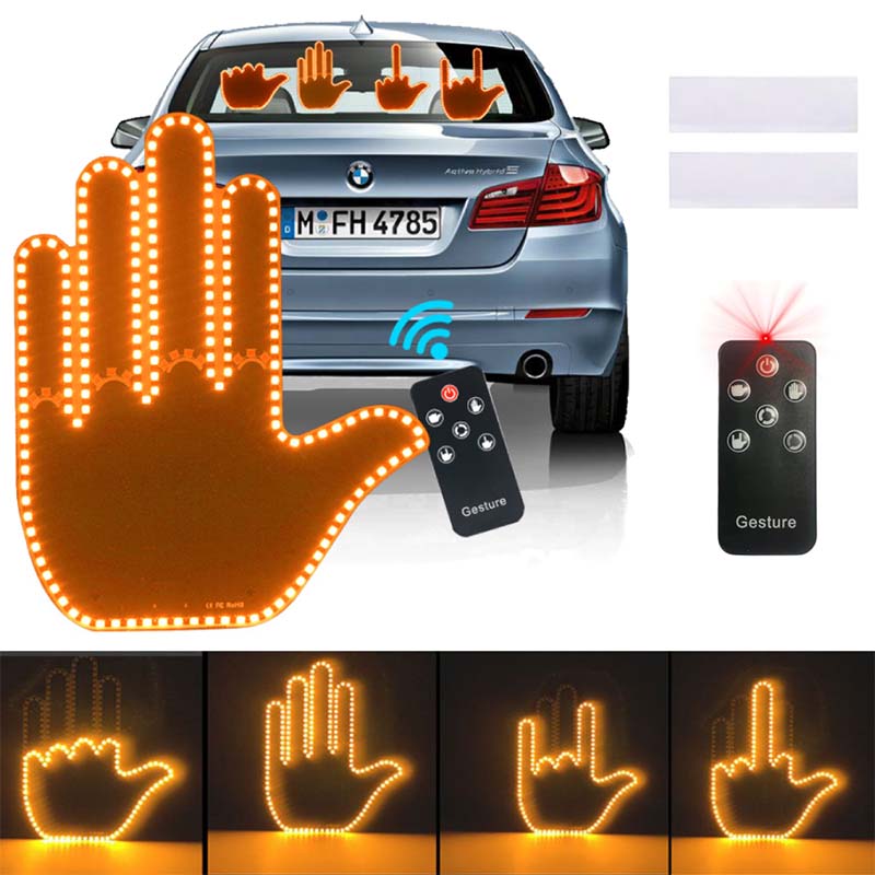 Gestenlicht für die Autofernbedienung, Plug-in-Gestenlicht, lustiges Ausdruckslicht für die Heckscheibe, Daumengestenlicht