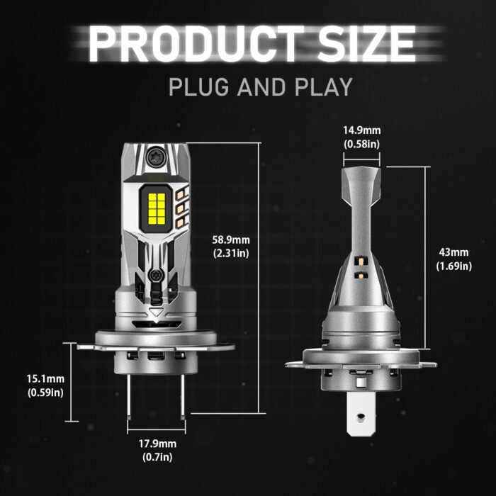 NOVSIGHT H7 LED-frontlykter 90W 20000LM fjern-/nærlys 6500K hvit