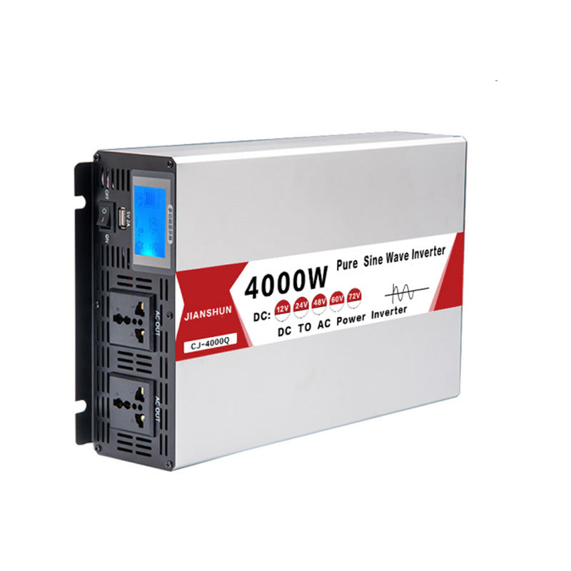 12V 24V 48V 60V 72V 96V til 220V ren sinus inverter, 4000W 8000W solcelle inverter med USB display konverter