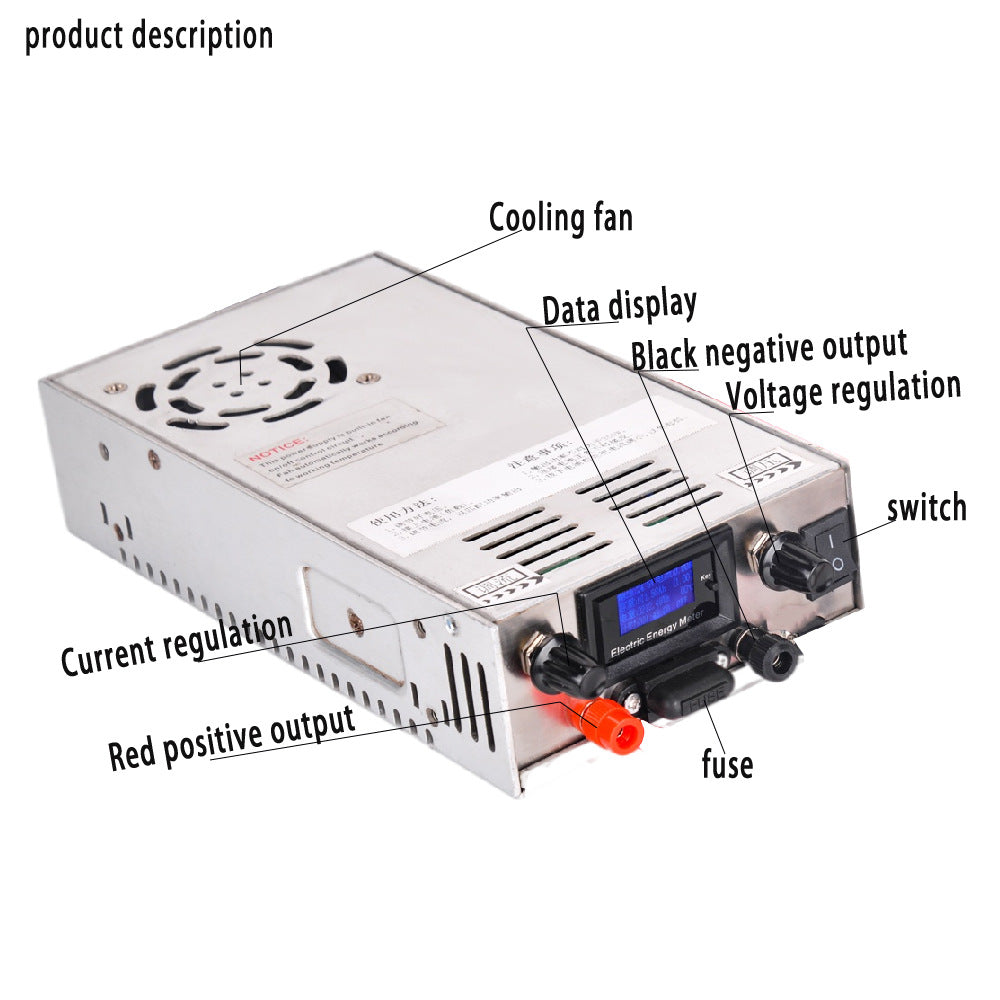 NOEIFEVO Einstellbarer Spannungs und Strombereich 0-100V 1-7A Batterieladegerät , Kompatibel mit 3.7V 6V 12V Lithium, LiFePO4 und Blei-Säure-Batterien