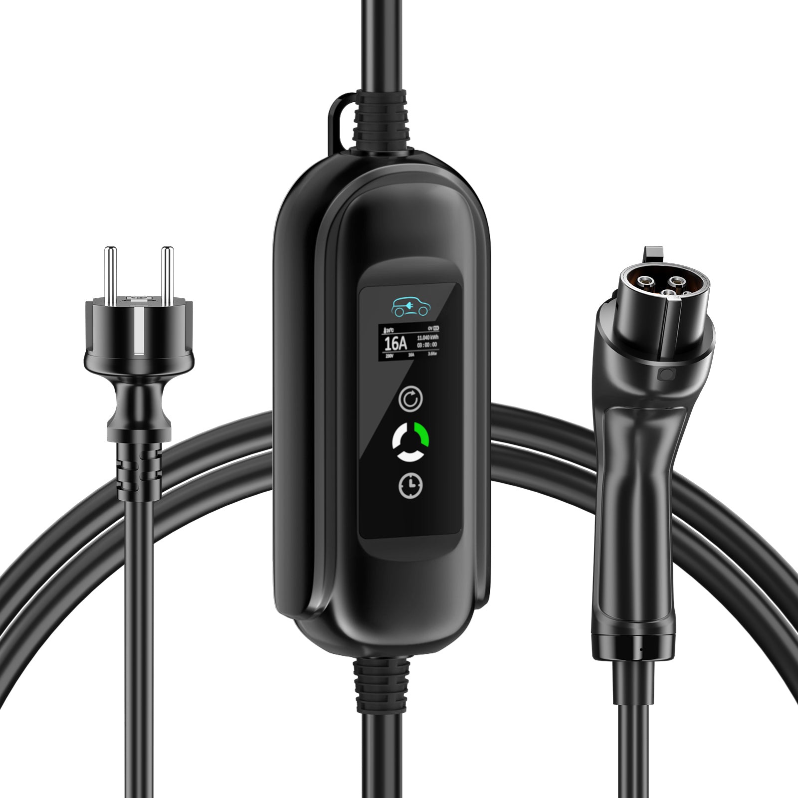 Noeifevo Tragbares Typ 2/Typ 1 3.6KW 16A EV-Ladegerät, 5m/10m/15m mobiles EV-Ladekabel mit Schuko