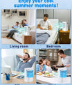 Condizionatore mobile 4 in 1, mini raffreddatore d'aria a risparmio energetico con grande serbatoio d'acqua (1200 ml), raffreddamento ad evaporazione a 3 livelli, LED a 7 colori, timer e bassa rumorosità per ufficio a casa e camera da letto