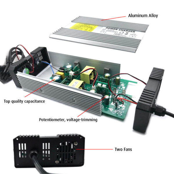  NOEIFEVO 58,4 V 8 A Lifepo4  Ładowarkado akumulatora Lifepo4 16 S 48 V (51,2 V)
​