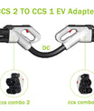 Noeifevo CCS 2 עד CCS1 150A 1000V מתאם EV, כבל טעינה מהירה למכוניות J1772