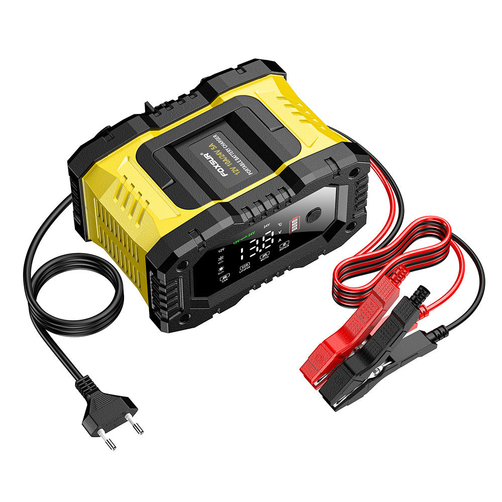 NOEIFEVO 10A Autobatterie Ladegerät, 12V 24V LiFePO4 Ladegerät, Batterie Ladegerät, KFZ Ladegerät, intelligenter Batterieladegerät mit Temperaturausgleich für PKW LKW Motorrad Rasenmäher