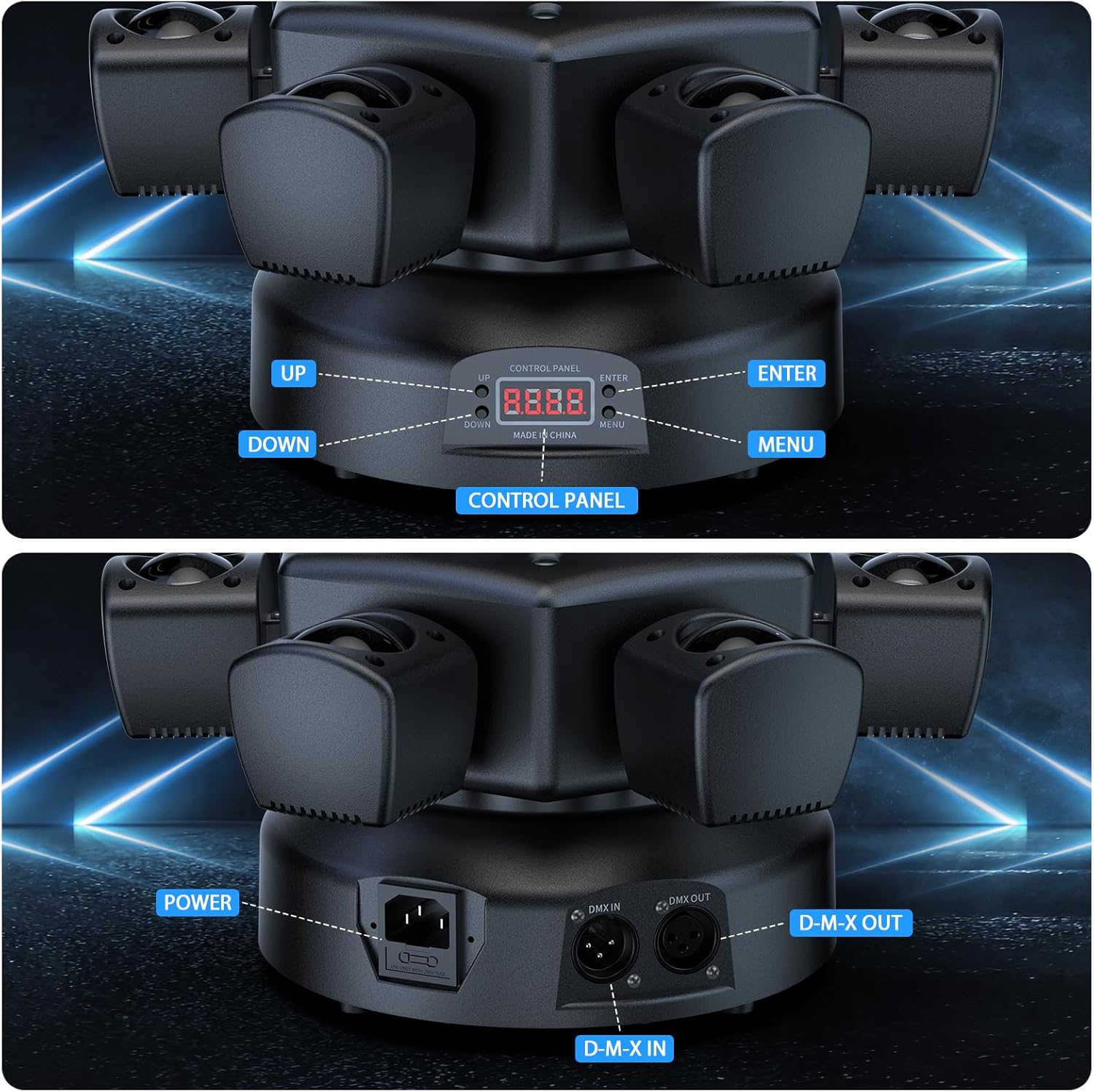 Moving Head Disco-Licht, Party-Licht, 150W RGBW 26-Kanal DMX-Bühnenlicht mit Fernbedienung, Gobo-Beam-Licht für DJ, Bar, Geburtstag, Club, Hochzeit, Scheinwerfer