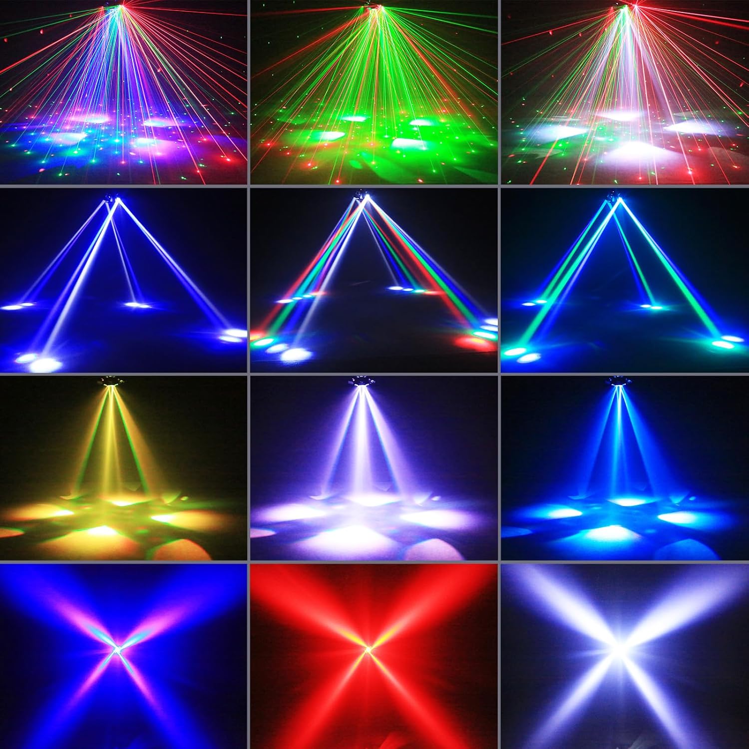 120W scenelys 4-i-1 RGBW moving head lyseffekt laserlys projektor partyslys med fjernkontroll for disco, DJ, bar, bursdagsfest