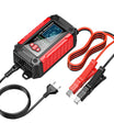 2-i-1 bilbatteriladdare och testare, 12V bly-syra AGM LiFePO4 batteriladdare, fordonsladdare, intelligent batteritestare för bilar, lastbilar, motorcyklar och gräsklippare