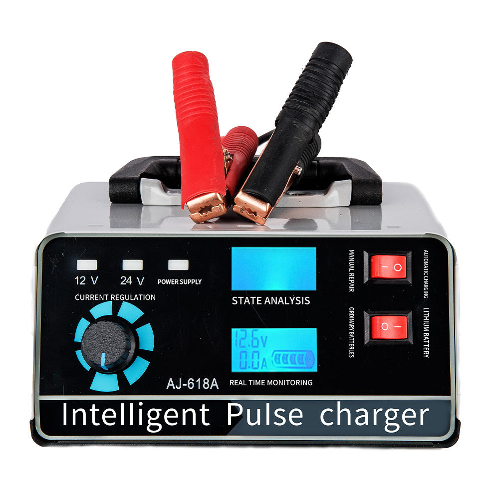 Caricabatterie intelligente 12V 30A / 24V 15A, caricabatterie per auto con funzione di mantenimento e riparazione a impulsi intelligenti per auto, camion, barca e moto