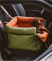 NOEIFEVO Leder-Auto-Hundebett für kleine und mittelgroße Hunde bis 17 kg, wasserdichter, waschbarer erhöhter Sitz für Reisen und den Heimgebrauch, tragbar und sicher