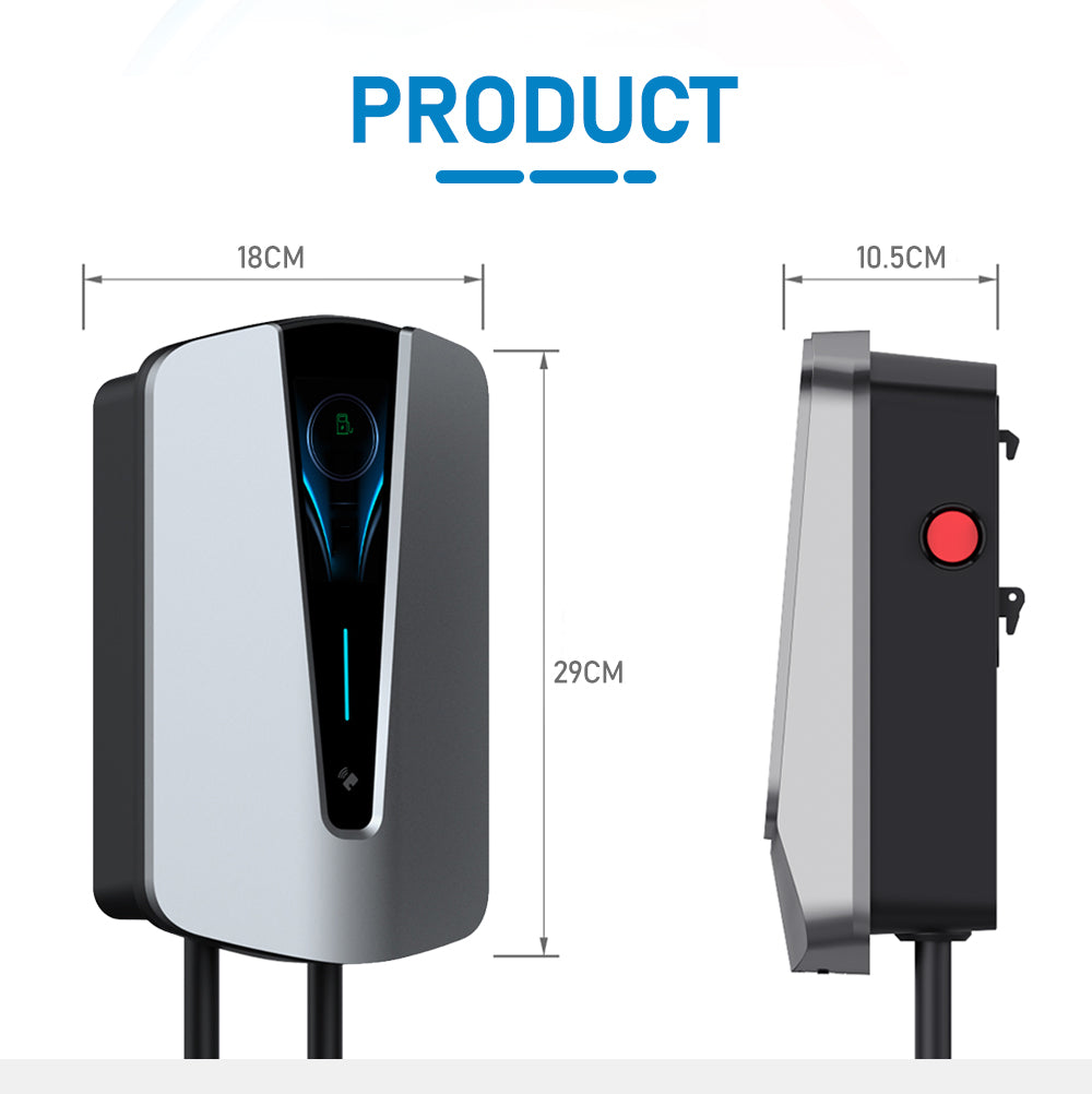 Noeifevo Q8 7KW 11KW 22KW EV Wallbox Estação de carregamento tipo 2 5M EV Power Fast Charging Cable com RFID Wifi