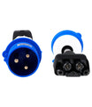 CEE32A 1-fase blauwe stroomadapter, compatibel met Tesla Model X, S, Y en Gen 2 EV-lader