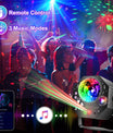 4-i-1 discokule – partylampe med 64 mønstre, musikkstyrt discolampe med fjernkontroll, RGB-UV-strobelys for hjemmet, bar, klubb, uteområder og bursdagsfester