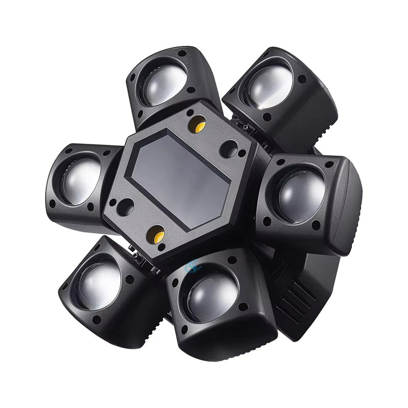 80W RGBW LED Moving Head Partylicht, 4-in-1 Mini Sechsarmiger Beam Strobe Effekt, DJ Bar Bühnenbeleuchtung mit Fernbedienung, DMX 512 Unterstützung