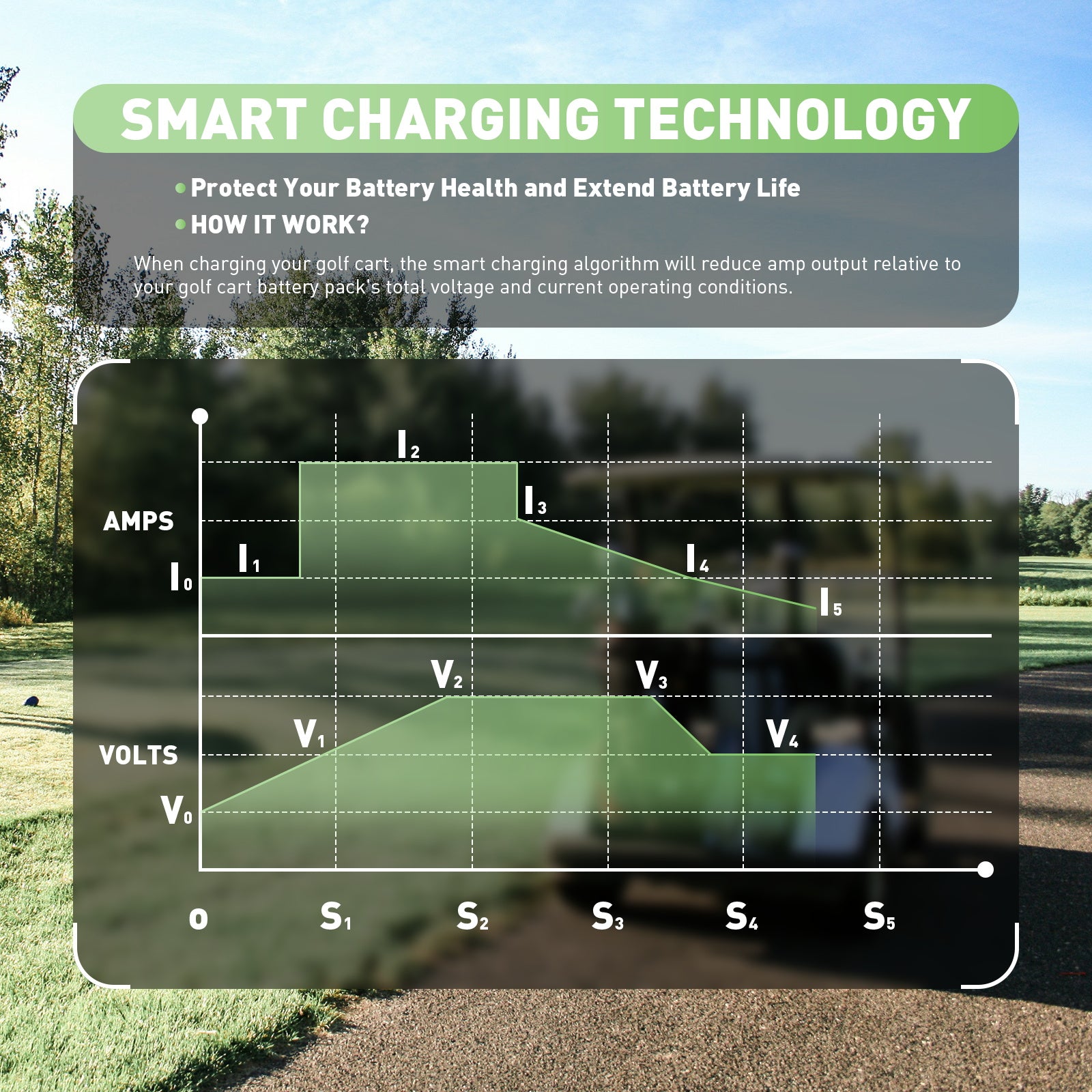  NOEIFEVO 48V 20A Caricabatteria per carrello da golf con spina EZGO RXV e TXT per batterie al piombo acido, AGM, gel