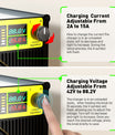 NOEIFEVO 15A Ström 42V-88,2V Spänningsjusterbar Li-ion LiFePO4 Litiumladdare För 36V 48V 60V 72V 84V batteri