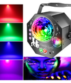 4-i-1 discokule – partylampe med 64 mønstre, musikkstyrt discolampe med fjernkontroll, RGB-UV-strobelys for hjemmet, bar, klubb, uteområder og bursdagsfester