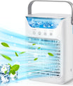 Mobiele airconditioner, 700 ml mini-airconditioner, draagbare mobiele airconditioner 4 in 1 met USB, met timer van 2/4/6 uur, 3 snelheden en 2 mistmodi, 7 kleuren, mini-luchtkoeler voor thuis, op kantoor
