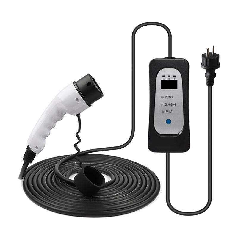 10Meters Portable Type 2 3.7KW 16A EV Charger, Home EV Charging Cable with Schuko